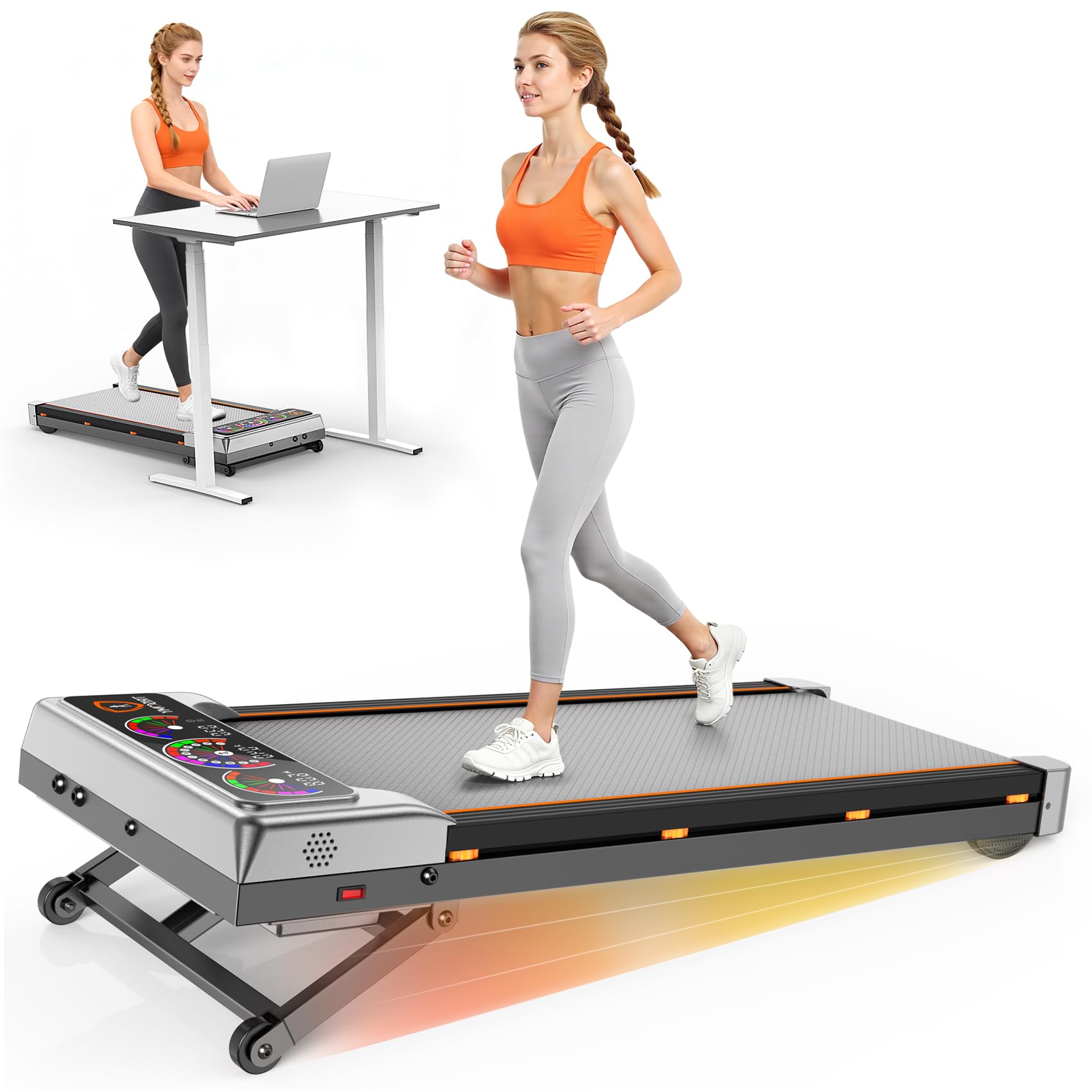 Trisomy Walking Pad Treadmill |5HP + 15% 12-Level Auto Incline + Under Desk for Home Office 450LBS